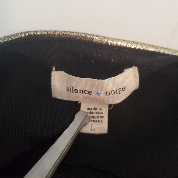 Urban Outfitters Silence + Noise Drita Dress Large Gold Metallic Mini Slip‎ - Picture 4 of 10